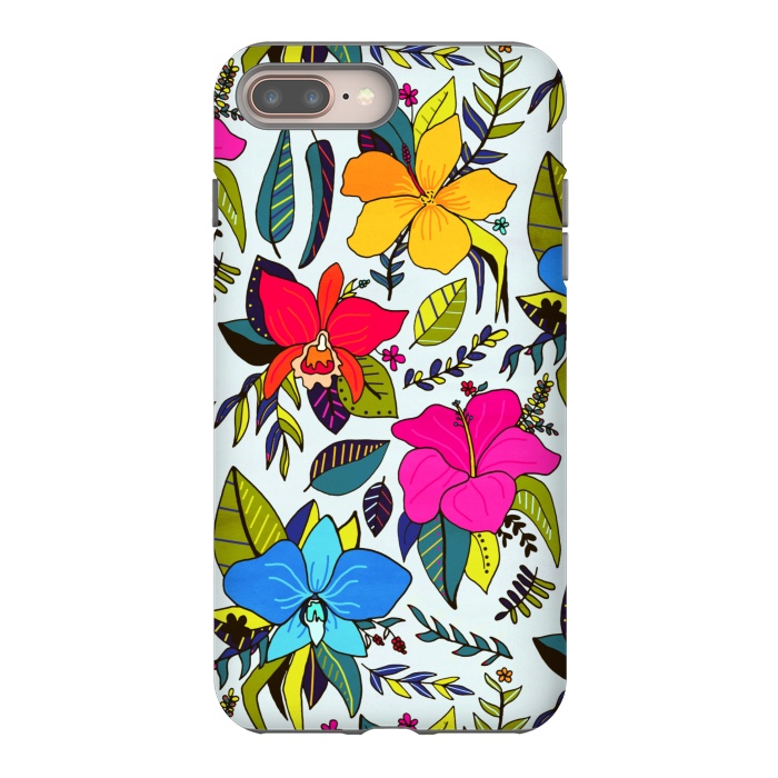 iPhone 7 plus StrongFit Tropical Floral by Tigatiga