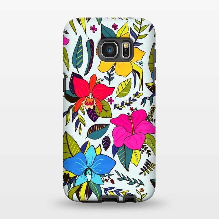 Galaxy S7 EDGE StrongFit Tropical Floral by Tigatiga