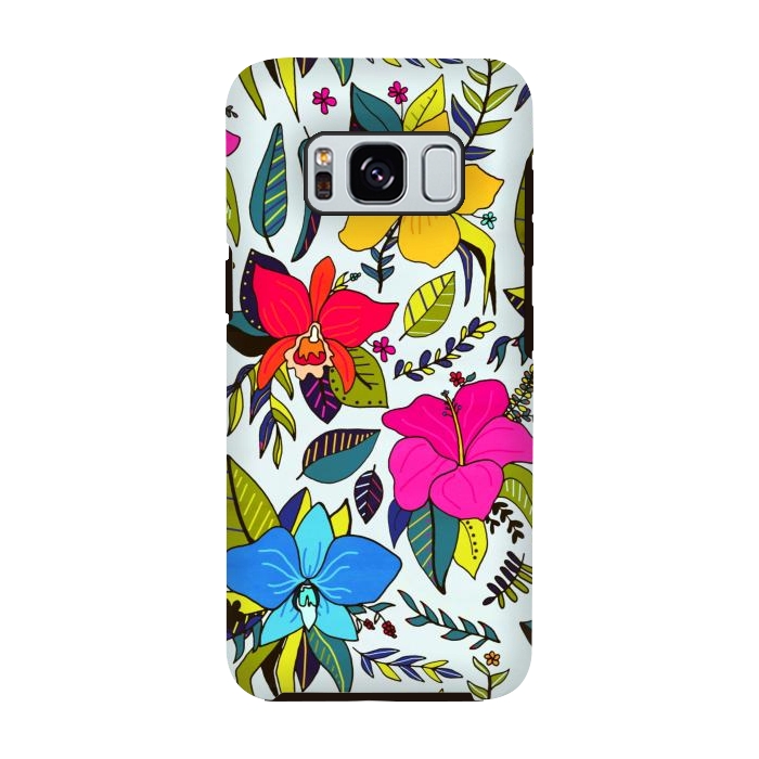 Galaxy S8 StrongFit Tropical Floral by Tigatiga