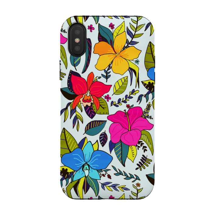 iPhone Xs / X StrongFit Tropical Floral by Tigatiga