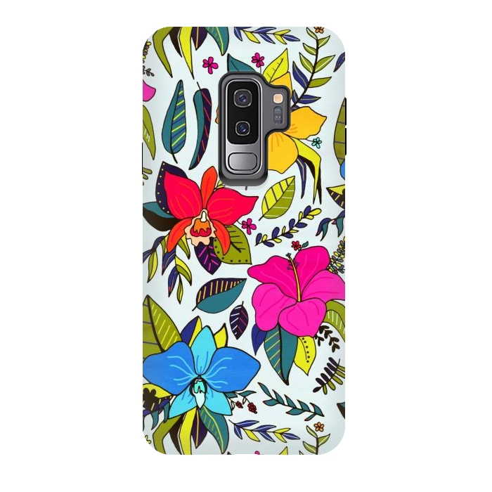 Galaxy S9 plus StrongFit Tropical Floral by Tigatiga