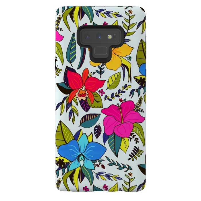 Galaxy Note 9 StrongFit Tropical Floral by Tigatiga