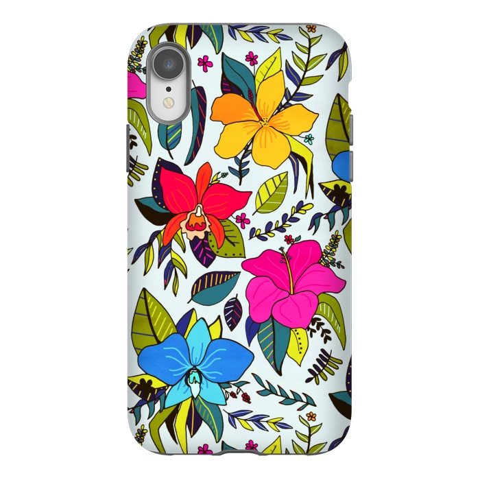 iPhone Xr StrongFit Tropical Floral by Tigatiga