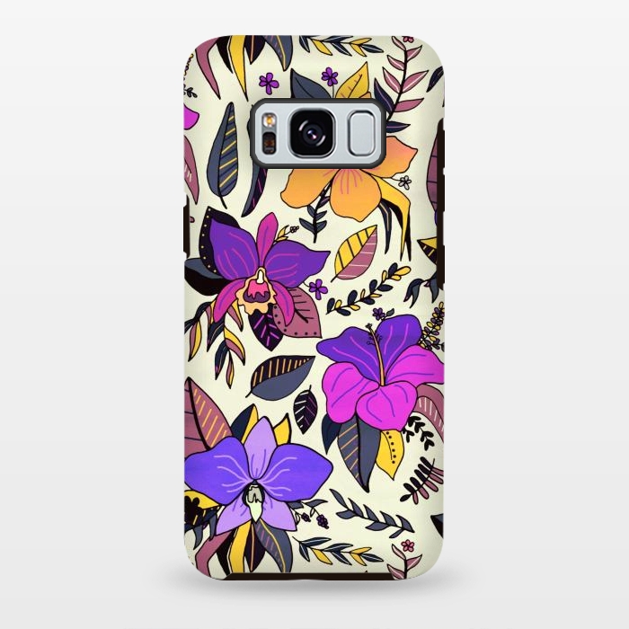 Galaxy S8 plus StrongFit Sunset Tropical Floral by Tigatiga