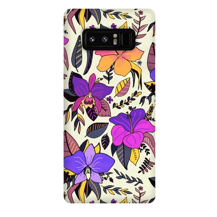 Galaxy Note 8 StrongFit Sunset Tropical Floral by Tigatiga