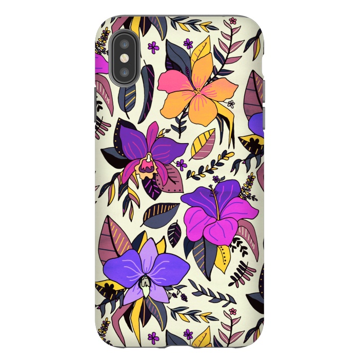 iPhone Xs Max StrongFit Sunset Tropical Floral by Tigatiga