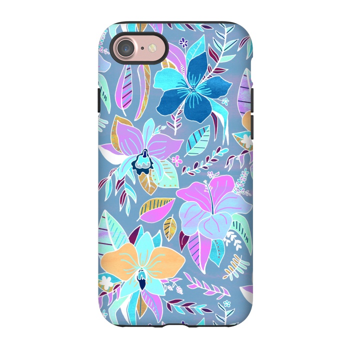 iPhone 7 StrongFit Pastel Tropical Floral by Tigatiga