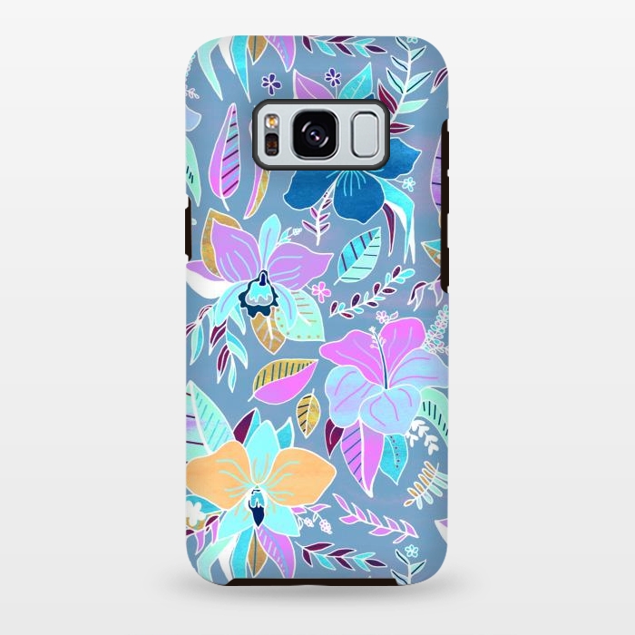 Galaxy S8 plus StrongFit Pastel Tropical Floral by Tigatiga
