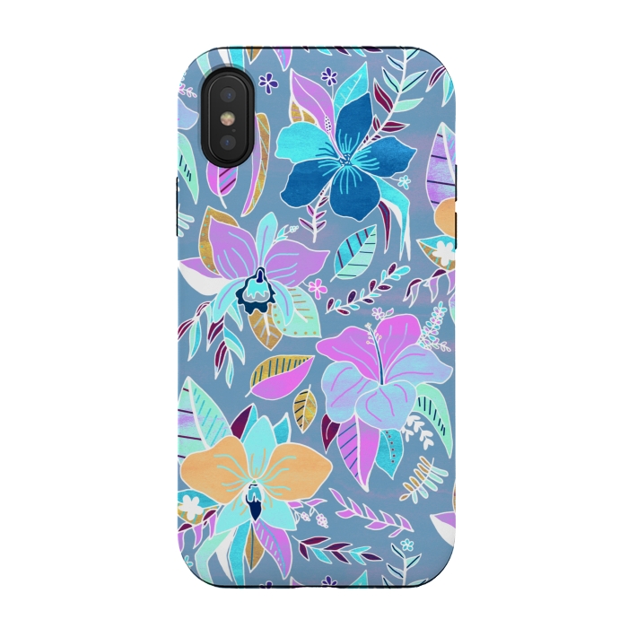 iPhone Xs / X StrongFit Pastel Tropical Floral by Tigatiga