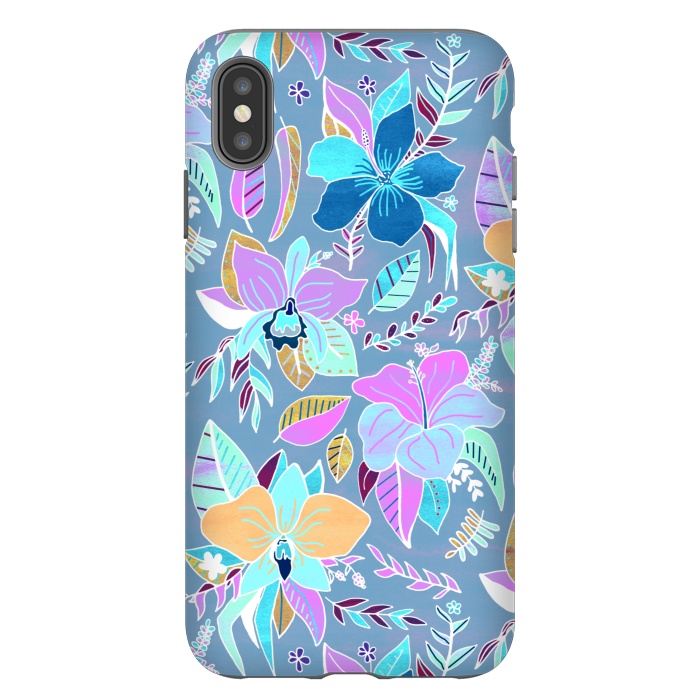 iPhone Xs Max StrongFit Pastel Tropical Floral by Tigatiga