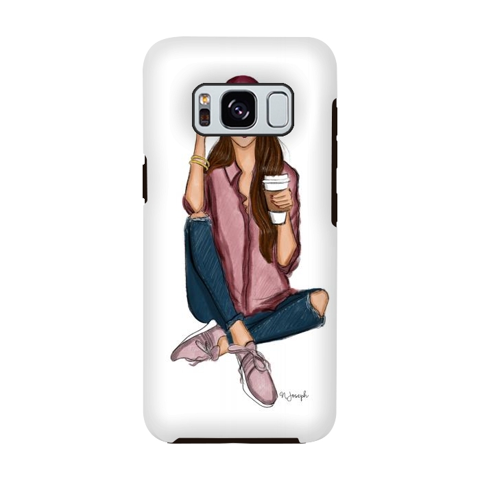 Galaxy S8 StrongFit Basic Chic - Brunette  by Natasha Joseph Illustrations 
