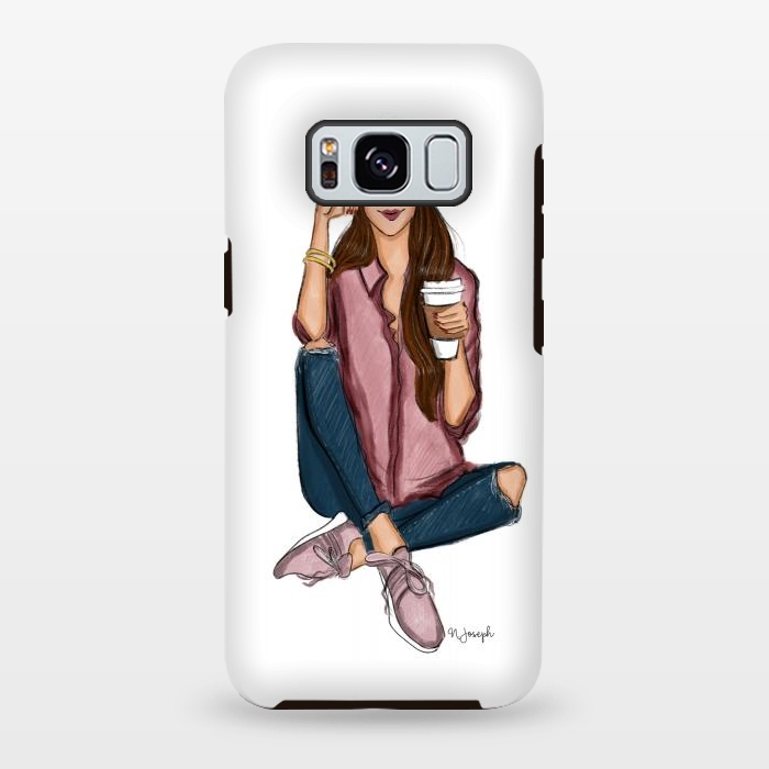 Galaxy S8 plus StrongFit Basic Chic - Brunette  by Natasha Joseph Illustrations 