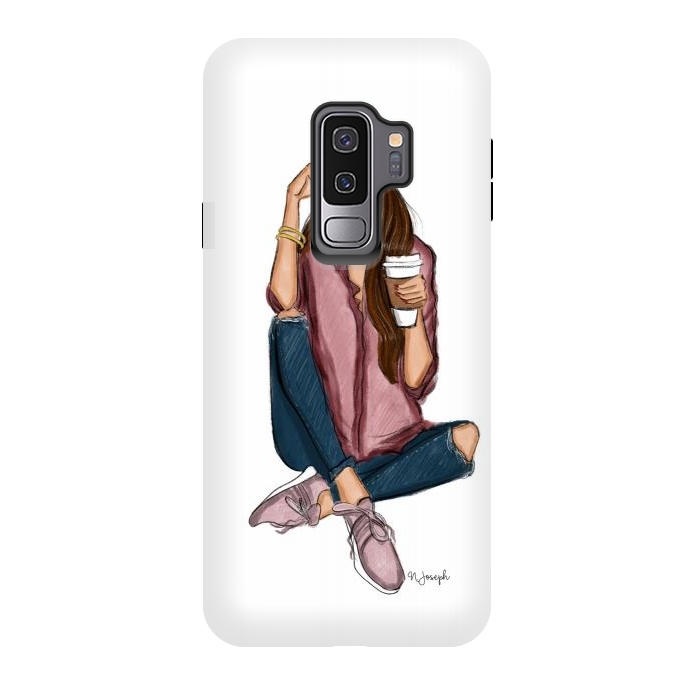 Galaxy S9 plus StrongFit Basic Chic - Brunette  by Natasha Joseph Illustrations 