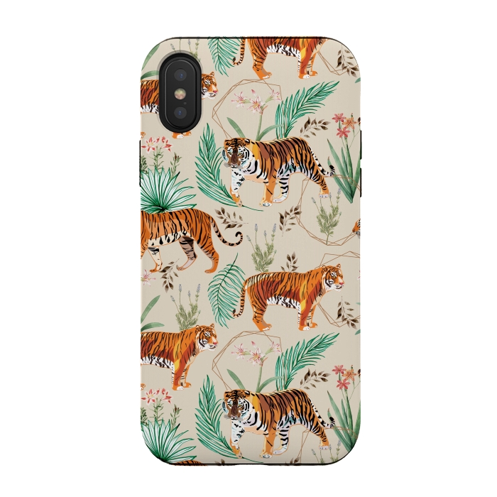 iPhone Xs / X StrongFit Tropical and Tigers by Uma Prabhakar Gokhale