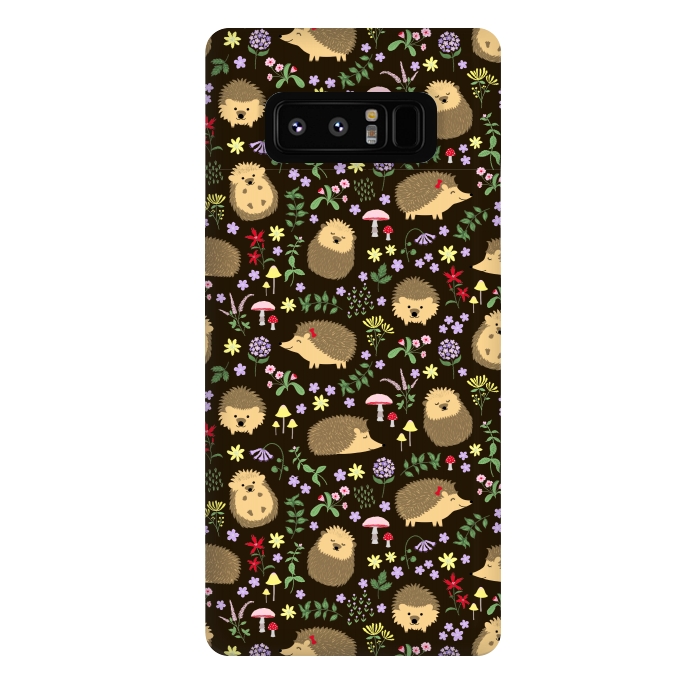 Galaxy Note 8 StrongFit Hedgehogs amid woodland plants and flowers by Portia Monberg