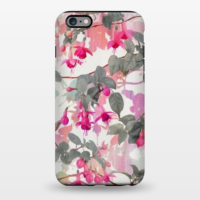 iPhone 6/6s plus StrongFit Painted Fuchsia Floral in Pink and Grey  by Micklyn Le Feuvre
