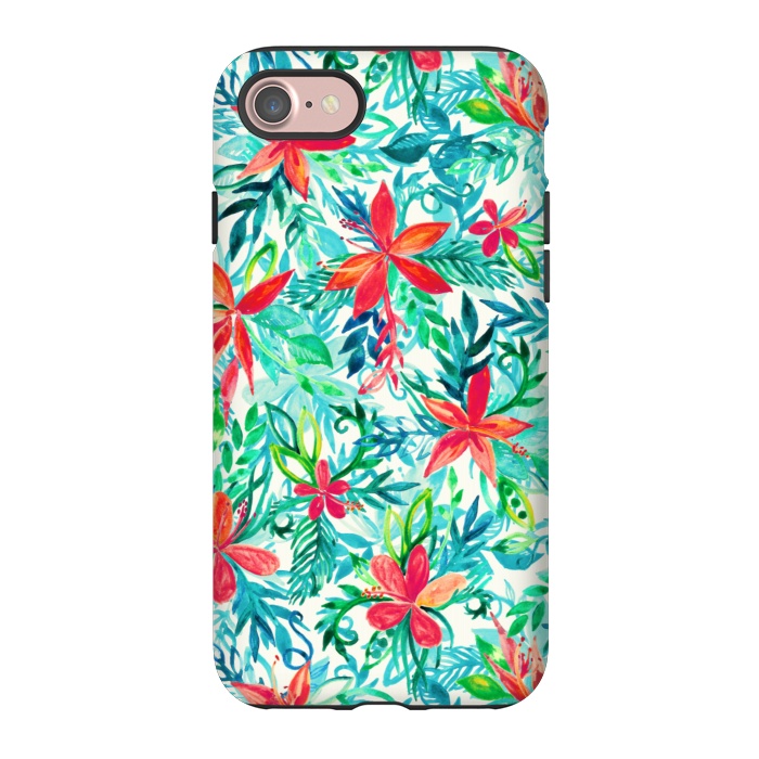 iPhone 7 StrongFit Tropical Jungle Watercolor Floral by Micklyn Le Feuvre