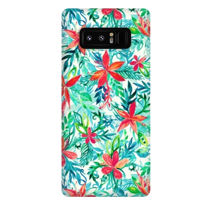 Galaxy Note 8 StrongFit Tropical Jungle Watercolor Floral by Micklyn Le Feuvre