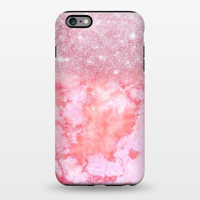 iPhone 6/6s plus StrongFit Glitter on Pink Blush Agate  by  Utart