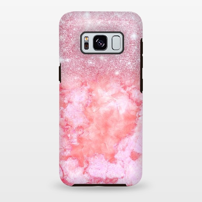 Galaxy S8 plus StrongFit Glitter on Pink Blush Agate  by  Utart