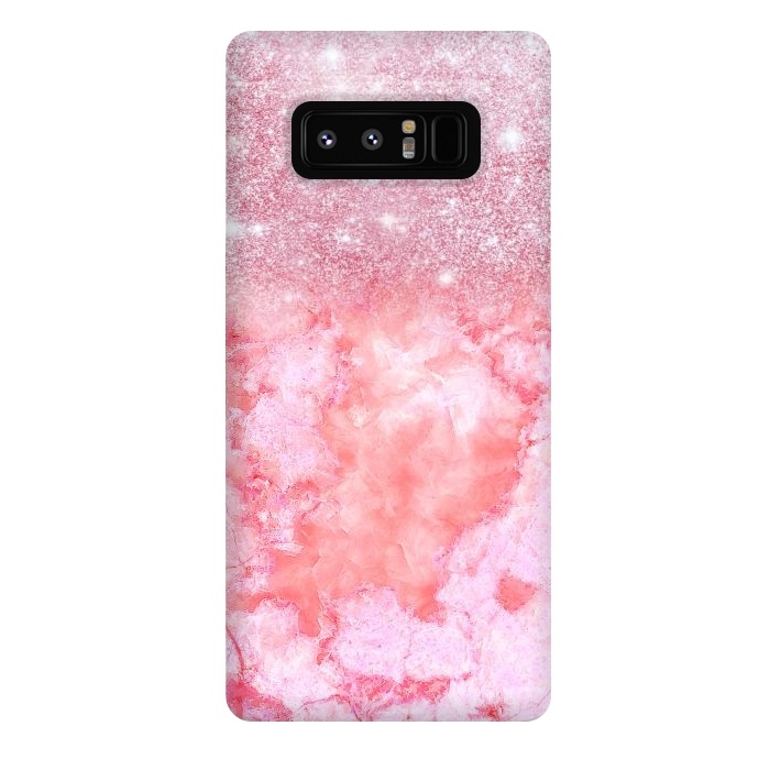 Galaxy Note 8 StrongFit Glitter on Pink Blush Agate  by  Utart