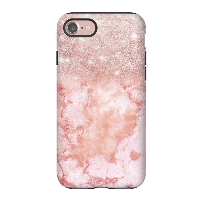 iPhone 7 StrongFit Glitter on Blush Agate by  Utart