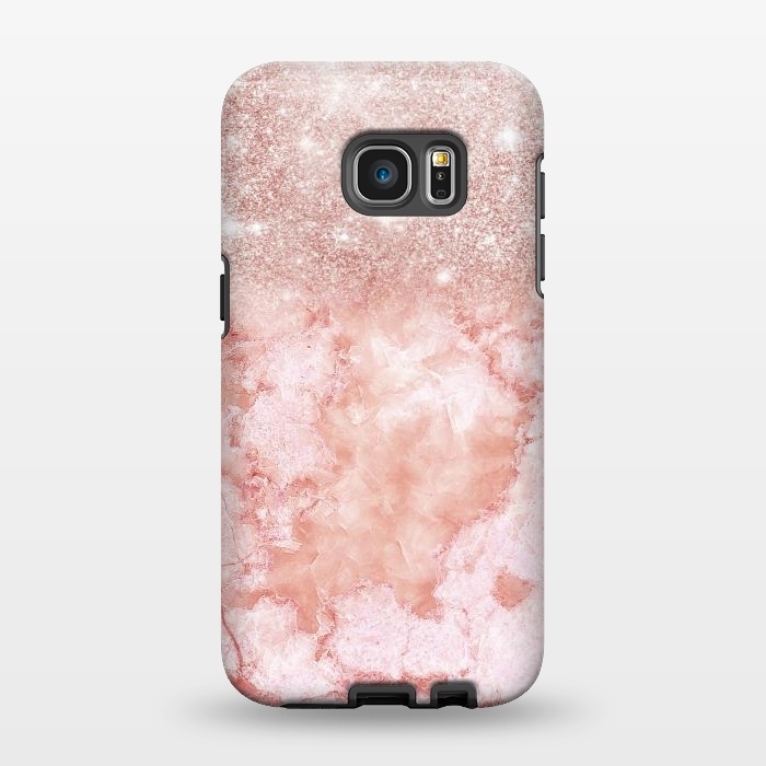 Galaxy S7 EDGE StrongFit Glitter on Blush Agate by  Utart