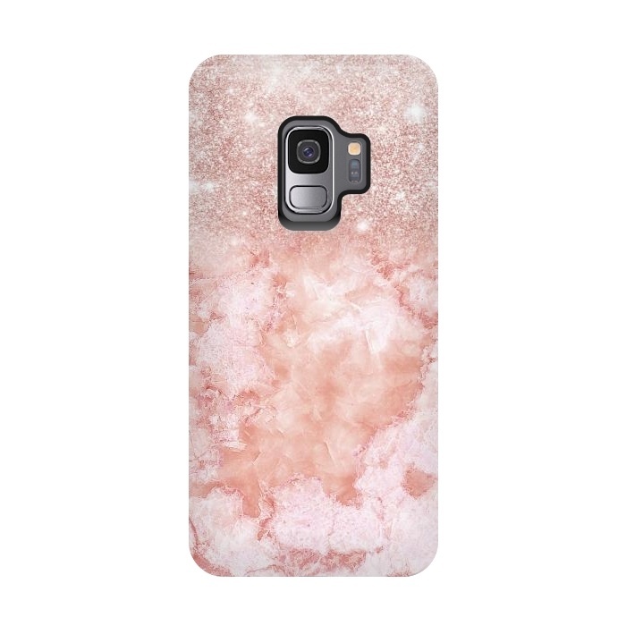 Galaxy S9 StrongFit Glitter on Blush Agate by  Utart