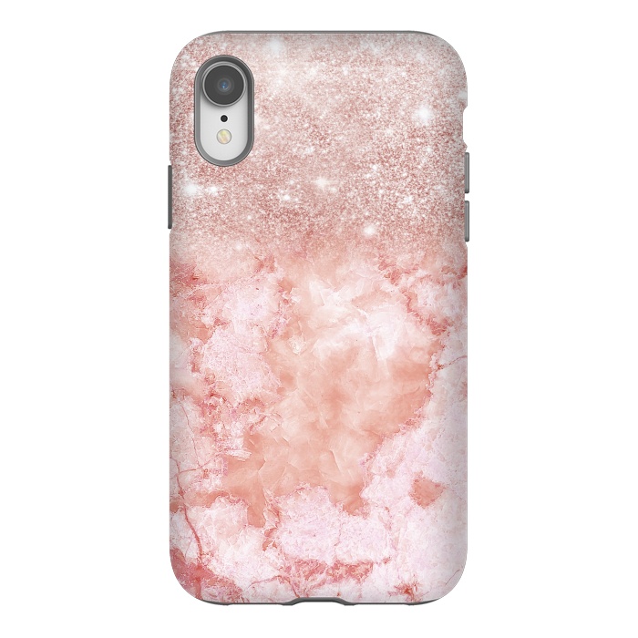 iPhone Xr StrongFit Glitter on Blush Agate by  Utart