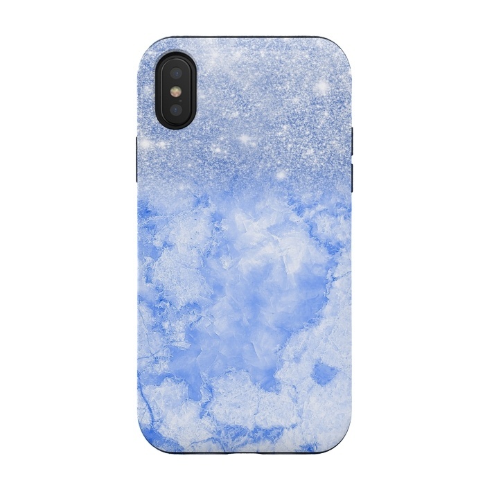 iPhone Xs / X StrongFit Glitter on Sky Blue Agate by  Utart