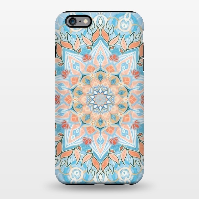 iPhone 6/6s plus StrongFit Peach and Blue Pastel Mandala by Micklyn Le Feuvre