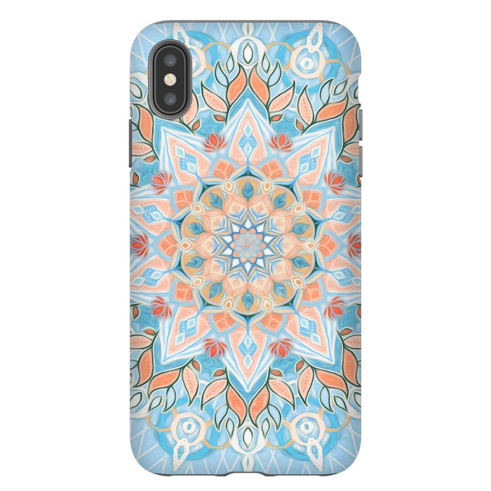 iPhone Xs Max StrongFit Peach and Blue Pastel Mandala by Micklyn Le Feuvre