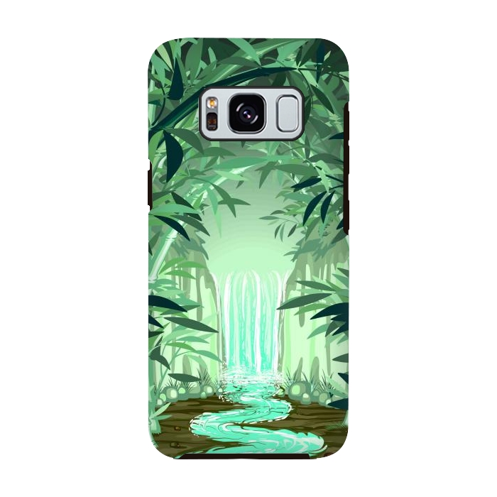Galaxy S8 StrongFit Fluorescent Waterfall on Surreal Bamboo Forest  by BluedarkArt