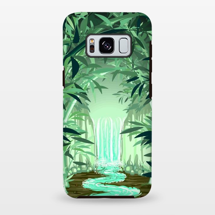 Galaxy S8 plus StrongFit Fluorescent Waterfall on Surreal Bamboo Forest  by BluedarkArt