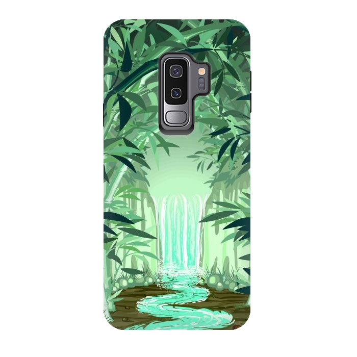 Galaxy S9 plus StrongFit Fluorescent Waterfall on Surreal Bamboo Forest  by BluedarkArt