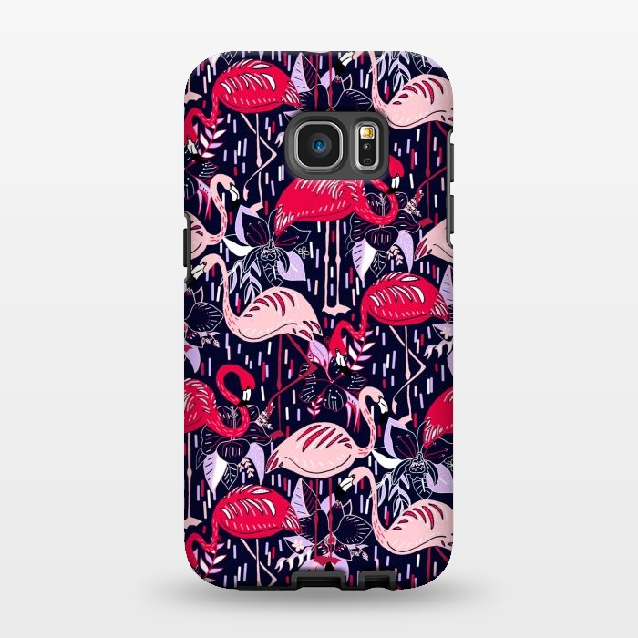 Galaxy S7 EDGE StrongFit Fantasy Flamingos  by Tigatiga