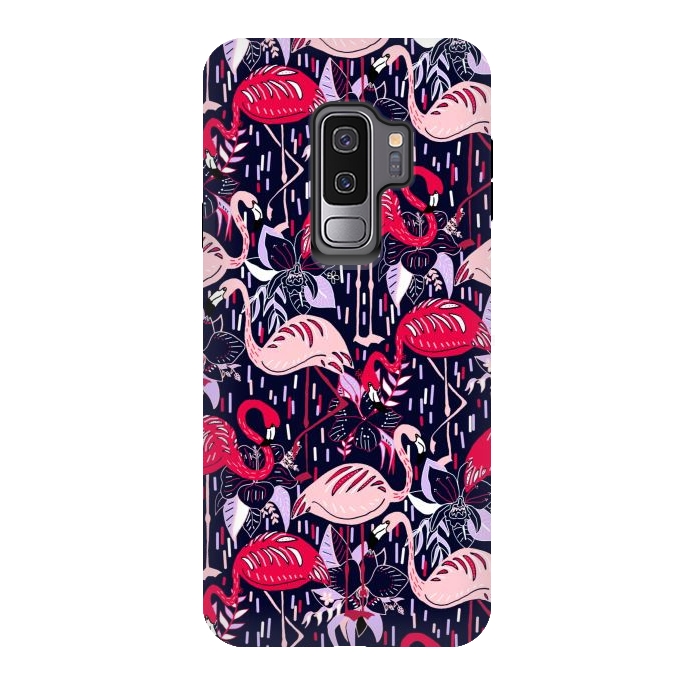 Galaxy S9 plus StrongFit Fantasy Flamingos  by Tigatiga