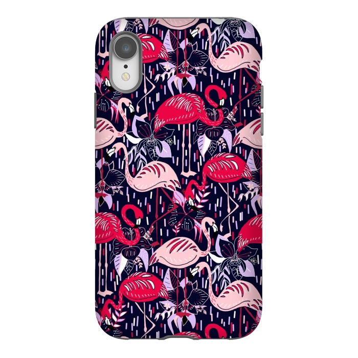 iPhone Xr StrongFit Fantasy Flamingos  by Tigatiga