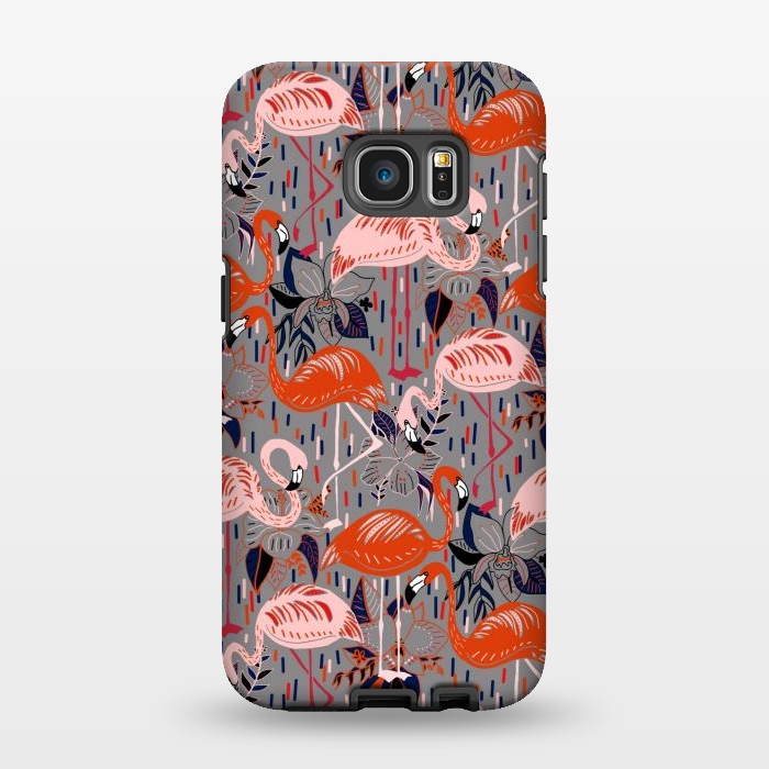 Galaxy S7 EDGE StrongFit Flamingos  by Tigatiga