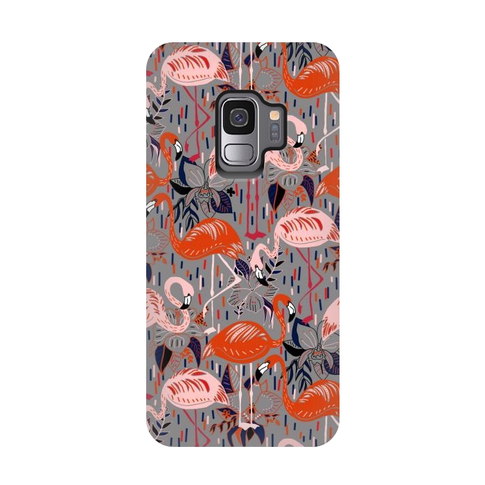 Galaxy S9 StrongFit Flamingos  by Tigatiga