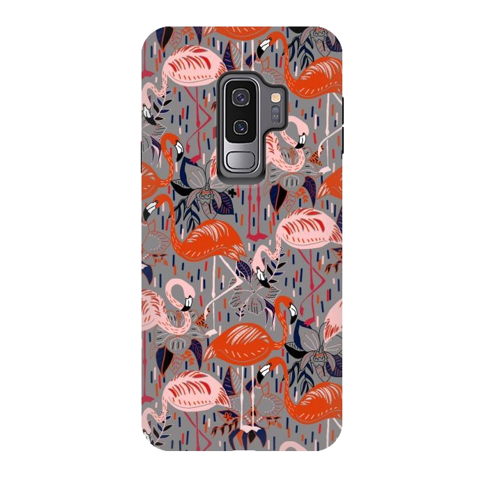 Galaxy S9 plus StrongFit Flamingos  by Tigatiga