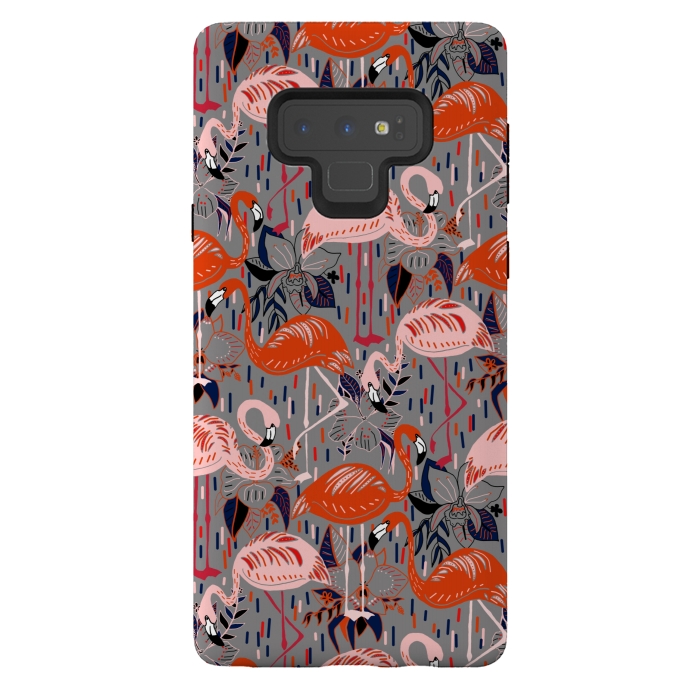 Galaxy Note 9 StrongFit Flamingos  by Tigatiga