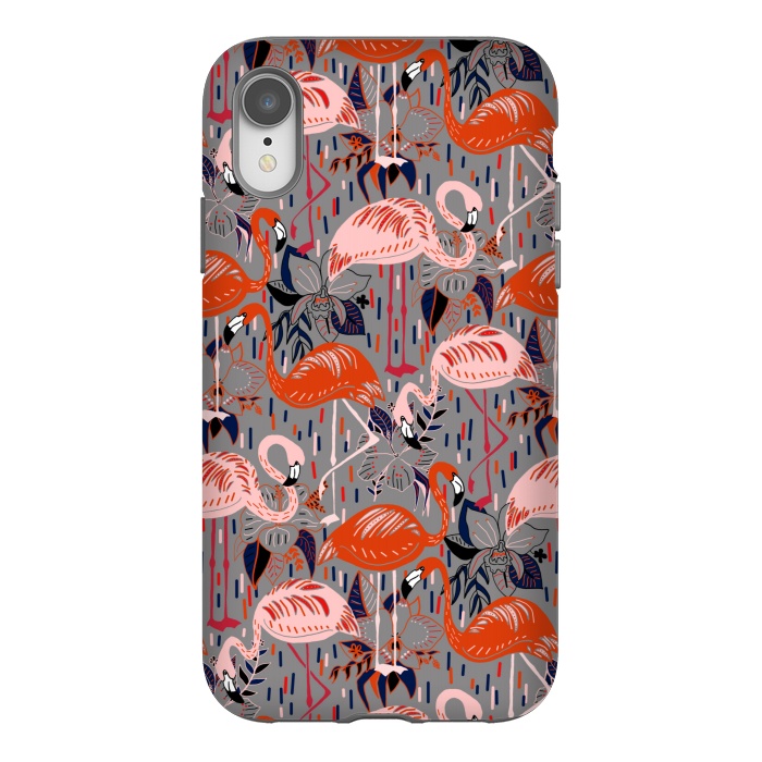 iPhone Xr StrongFit Flamingos  by Tigatiga