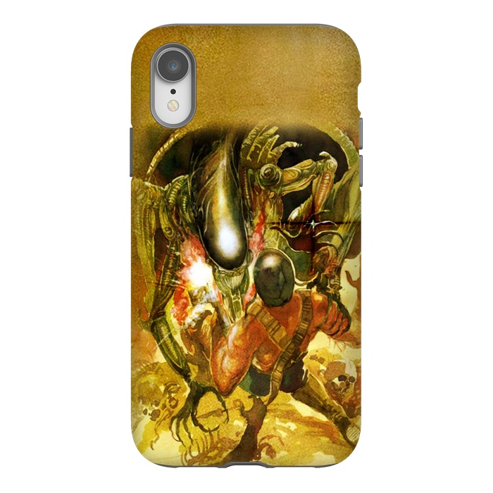 iPhone Xr StrongFit Aliens and War by Max LeTamis