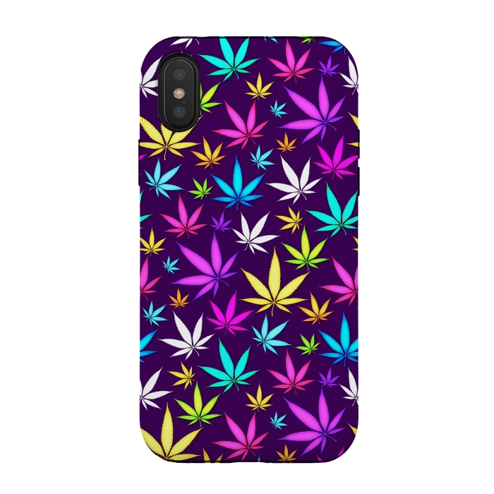 iPhone Xs / X StrongFit Colorful Weed Pattern by Art Design Works
