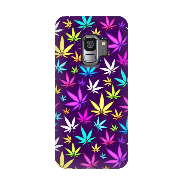Galaxy S9 StrongFit Colorful Weed Pattern by Art Design Works