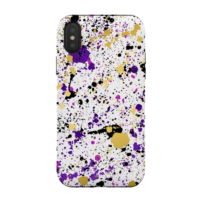 iPhone Xs / X StrongFit Colorful Paint Splatter by Art Design Works