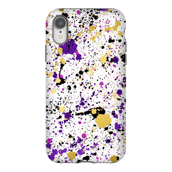 iPhone Xr StrongFit Colorful Paint Splatter by Art Design Works