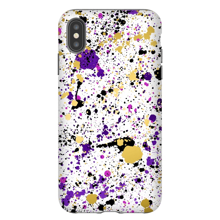 iPhone Xs Max StrongFit Colorful Paint Splatter by Art Design Works