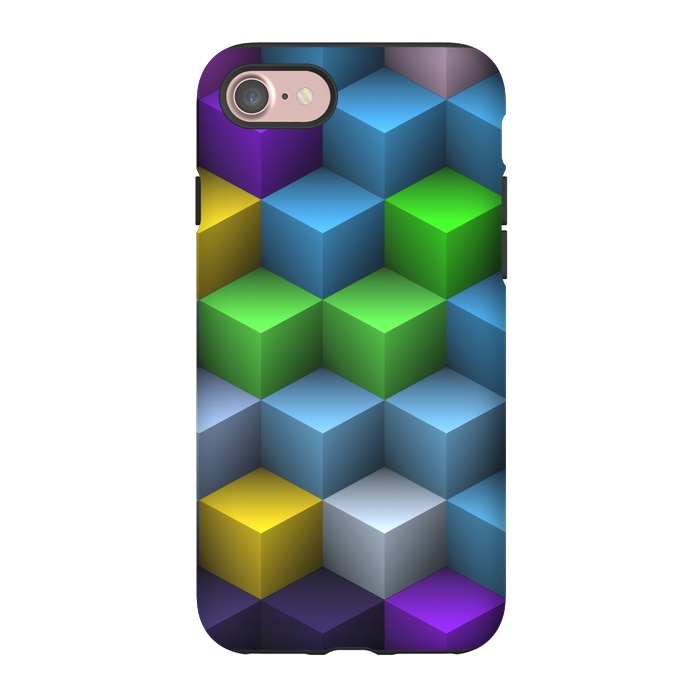 iPhone 7 StrongFit 3D Colorful Squares Pattern by Art Design Works